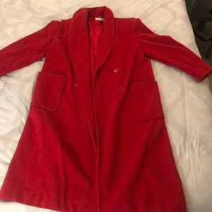 Red down coat